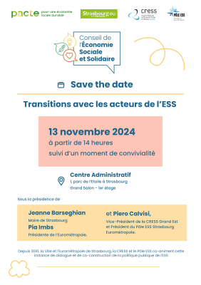 Prochaine Plénière du Conseil de l'ESS à Strasbourg